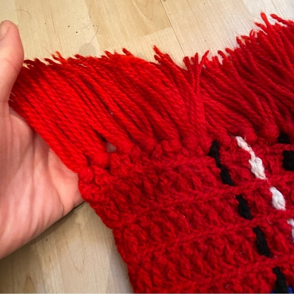 Vintage red plaid afghan blanket throw - Picture 3 of 6